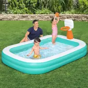 251x168cm Bestway Kids Pool Inflatable Above Ground Play Pools Basketball Hoop