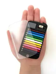 Be-Goody 12 mini pencils in plastic card with sharpener eraser, CLEAR.