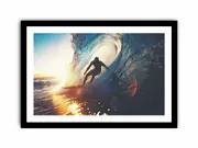 Rainbow Surf Art Framed print