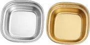OFFSCH 2Pcs Stainless Steel Seasoning Sauce Plates Korean Dipping Dishes for BBQ Hot Pot Appetizers Elegant Design for Home Restaurant Use