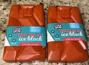 New!!! COOL GEAR Freezer Gel Orange Ice Block Lot of 2