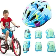 Knee and Elbow Protectors for Kids, Kids Protection Set | Roller Skating Protective Helmet,Skateboard Accessories, Fluorescent Kids Protection for Kids, r