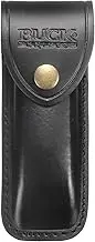uxcell Leather Knife Sheath 5.71" Leather Pocket Knife Sheath with Hole for Folding Knife Camping Hunting Outdoors, Black