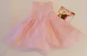 NWT Nannette 2pc SET Pink Sleeveless Dress+Bloomers 3-6 mo Tulle Layers Sash Zip