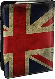[JEJEA] British Flag Print Travel Organizer Credit Cards Case Passport BookPassport Holder Cover Wallet forTraveling,, Black, One Size