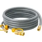 15 Feet 3/8 inch ID Natural Gas Grill Hose with Quick Connect Fittings, Natur...
