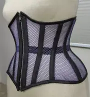 Faux leather with fishnet corset Top Quality steel boned Waist training