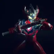 Ultraman Taiga Tri-Strium. Lightning Action Figure. BANDAI. 7inches