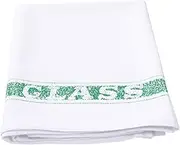 Alsco 100% Cotton Glass Tea Towel, Printed, Super Absorbent, 50 x75cm - 50 Pack, Green