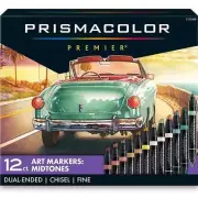 NEW Prismacolor Double Sided Mid Tones Art Markers Brush Tip Dual End 12 Pack