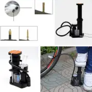 Motorcycle Bike Portable Wheel Tire Tyre Pressure Gauge Pump Pedal Inflator Tool