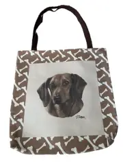 Dachshund Dogs and Bones Tapestry Canvas Totebag- Linda Picken Design NEW