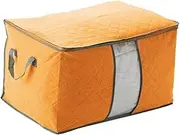Hohopeti 4pcs Bamboo Quilt Storage Bag Fabric Organizer Non-woven Large Blanket Bag Window Bamboo Box Easy to Store