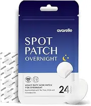 AVARELLE Spot Pimple Patches for Face | ZitOut Good Night Acne Patches | Korean Skincare Acne Treatment | Hydrocolloid Acne Patches | Hydrocolloid Bandages for Acne with Tea Tree Oil (24 COUNT)