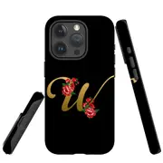 For iPhone 15 Pro Max Case, Shielding Cover, Embellished Letter W