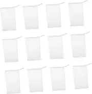 Baluue 12pcs Foaming Mesh Cleansing Bag Exfoliating Sponge Net Bag for Soap Carbolic Soap Mesh Soap Facial Soap Foamer Soap Net Pouch Soap Saver Pocket Soap Bag Face Soap Pe Network White