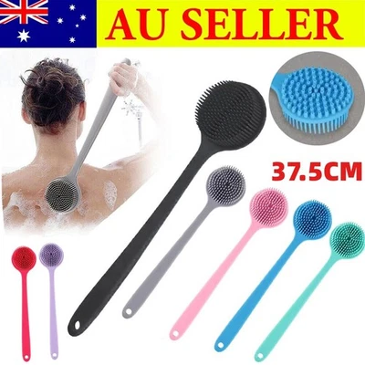 Back Scrubber Scrub Long Handle Shower Body Bath Brush Silicone Massage Brush
