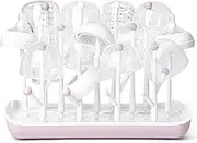 Termichy Baby Bottle Drying Rack, Large Capacity Baby Bottle Rack for Bottles, Dry Rack with Removable Water Tray(Pink)