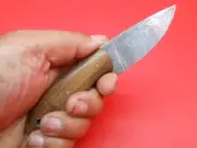 Handmade 6" Pocket Knife Beautiful Damascus Rose Wood Grip With Sheath A160