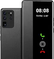 Flip Case for Samsung Galaxy S20 Ultra Case S View, Clear View Folio PU LeatherHard PC for Samsung Galaxy S20 Ultra Phone Case, Luxury Anti-Scratch Flip Cover Case for Samsung S20 Ultra (Black)