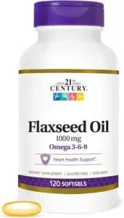 21st Century Flaxseed Oil 1000 Mg Softgels, 120-Count (22871)