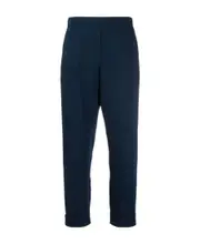 elasticated-waist tapered trousers S,XS,M Black
