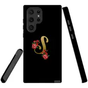 For Samsung Galaxy S22 Ultra Case, Armour Cover, Embellished Letter S