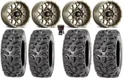 ITP Hurricane 14" Wheels Bronze 28" Bear Claw HTR Tires Yamaha Viking Wolverine