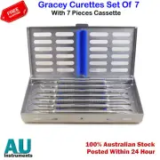 Dental Periodontal Gracey Curettes Cassette Box Tray Set Of 7 Lab Tools