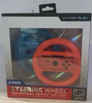 2 Pack PressPlay Racing Steering Wheel- Nintendo Switch Joy-Con Controller Grips