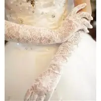 在飛比找ETMall東森購物網優惠-新娘結婚蕾絲白色花邊防曬手套