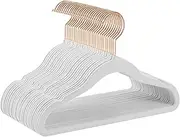 SONGMICS Baby Velvet Hangers, Pack of 30 Kid's Coat Hangers, Rose Gold 360° Swivel Hooks, Space-Saving Clothes Hangers, Non-Slip Children's Hangers for Clothes in Wardrobe, Cloud White CRF027W30
