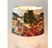 Anthropologie Rosalie Lamp Shade Large Woodlands Outdoors Rustic Vintage