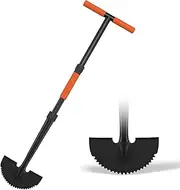 ATUHOLA Manual Edger Lawn Tool, 41-inch Lawn Edger with Saw Tooth Blade, Half Moon Hand Edger with Metal Shaft, T-Grip Handle, Heavy Duty Garden Edger Tool for Sidewalk, Grass, Yard, Landscape