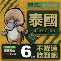 在飛比找momo購物網優惠-【鴨嘴獸 旅遊網卡】泰國eSIM6日 吃到飽 高流量網卡 免