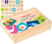 Apujent Wooden Animal Matching Games - Interactive Animal Matching Games Matching Cards - Educational Toy Preschool Flash Cards Learning Games for Kids