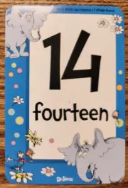 Dr. Seuss Counting Number 14 Fourteen Card Junk Smash Journal Scrapbook Crafts