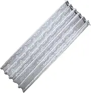 Alipis Leaf Printed Window Curtain Single Side Gauze Drapery Grey Stylish Screening for Living Room Bedroom Cafe Material for Home Event Decor