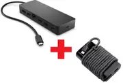 HP Universal USB-C Multiport Hub (Support Dual 4K Displays) -50H55AA- + HP 65W AC Type C Adapter 50H55AA-BUN
