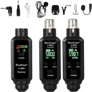 Wireless Guitar System Dual Transmitter with Microphone, Electric Guitar Acc