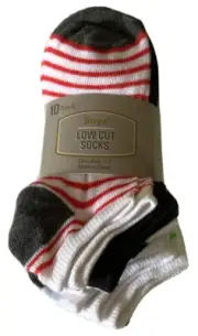 10 Pack Assorted Colors Boys Low Cut No Show Socks Striped Back to School