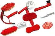 koolsoo 10 Pieces Horse Grooming Kit,Tack Room Supplies,Grooming,Horse Brushes,Equine Grooming Brushes,for Horse Owners Horse Riders