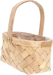 Easter Basket with Handle Wooden Woven Basket with Handle Woven Fruit Baskets Wicker Basket with Handle Small Rectangular Basket Japanese Decor Hand-woven Bamboo Baby Large