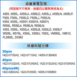 【大新北筆電】Asus X555,X555L,X555LA,X555LB,X555LD,X555LF液晶面板螢幕排線屏線