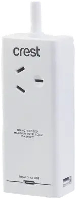 Crest Desktop Power Hub 1 Socket 3 USB