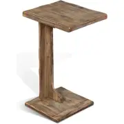 Sunny Designs Arizona 12.5" Transitional Wood Sofa Mate Table in Weathered Brown