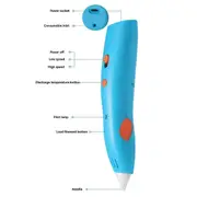 3D Children' Set, Easy to Use, Learning Art Activity Set From Home, 3D Low-Temperature Printing Pen. Blue