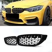 SNA Chrome Diamond F32 Kidney Grill for BMW 4 Series F32 F33 F36 (2014-2019) F82 F83 M4 F80 M3 (2015-2019) (ABS Front Grille, 2-pc Set)1