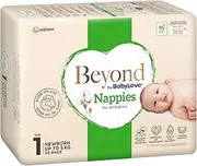Beyond by BabyLove Nappies Size 1 (Up to 5kg) | 1 Month Supply 224 Pieces (4 x 56 Pack)