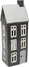 Village Pottery Ceramic Tall Slate Blue House Tealight Holder